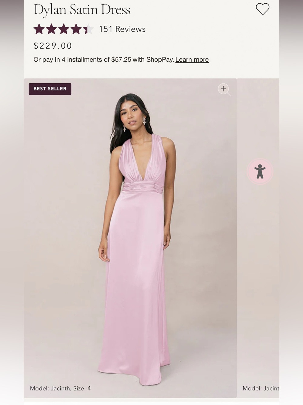 Revelry Dylan Satin Maxi Dress in Light Pink